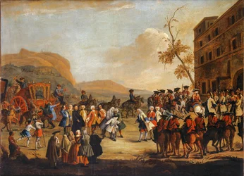 Empfang von Kronprinz Friedrich Christian an der Grenze der Republik Venedig, 1739